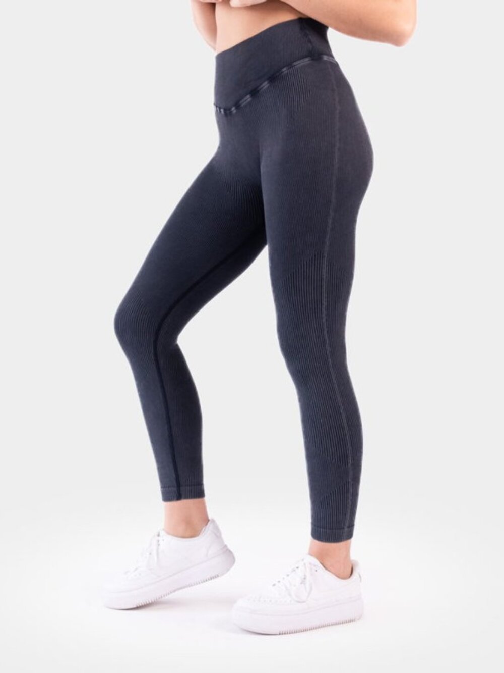 Senita Athletics Ribbed Seamless Leggings Snow Wash Graphite